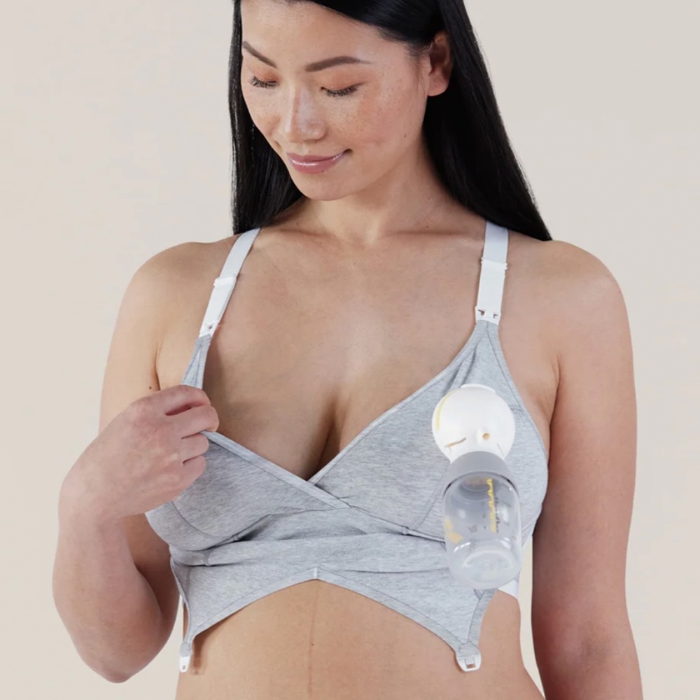 Bravado! designs Original Pumping & Nursing Bra - grey cotton blend